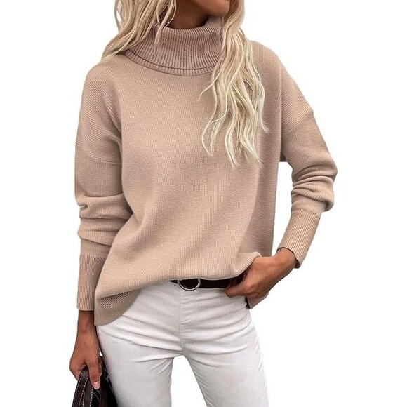 NWT Caracilia Women's Turtleneck Sweater 2025 Winter Chunky Knit Pullover, Small - Picture 2 of 4